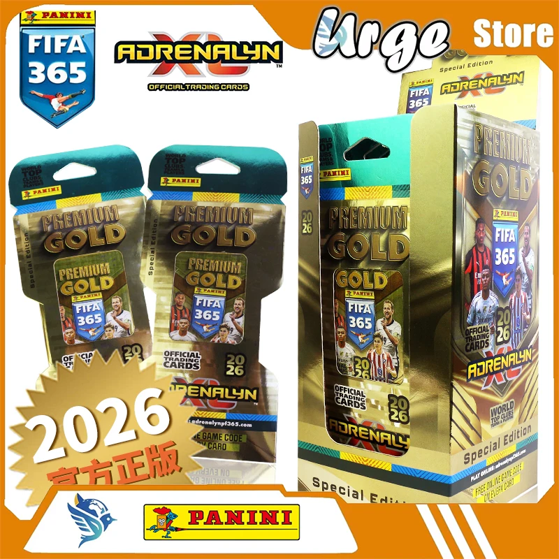 2026 Panini FIFA 365 Adrenalyn XL Premium Gold Pack Cartas Colecionáveis de Futebol Edição Oficial Limitada