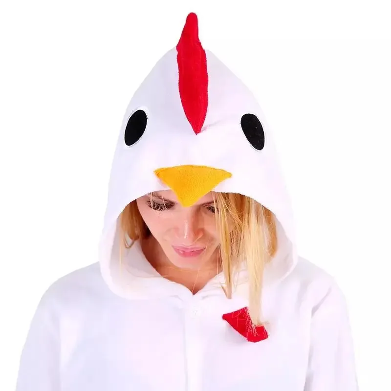 A Loving HKSNG Animal Adult Kigurumi White Chicken Onesies Cartoon Family Party Rooster Cock Pajamas Cosplay Co 2025 New