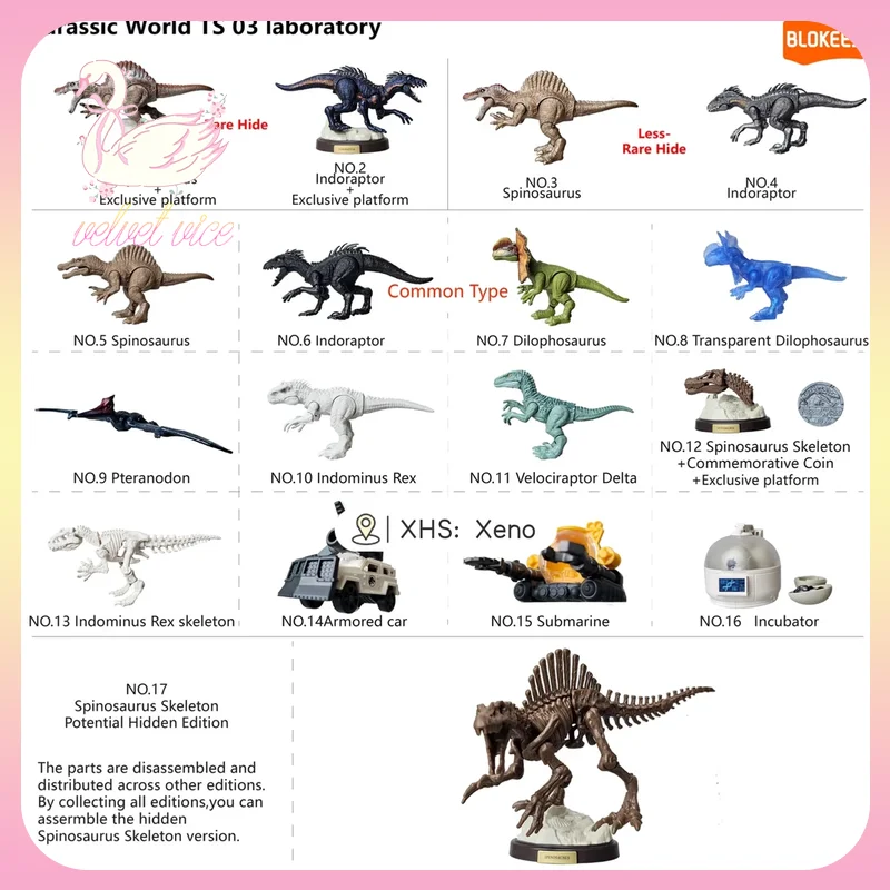 Blokees Jurassic World Terraventure TS Laboratory Series Vol.3 Caja Sorpresa Figuras de Acción Mosasaurus Juguete Coleccionable Regalo para Niño