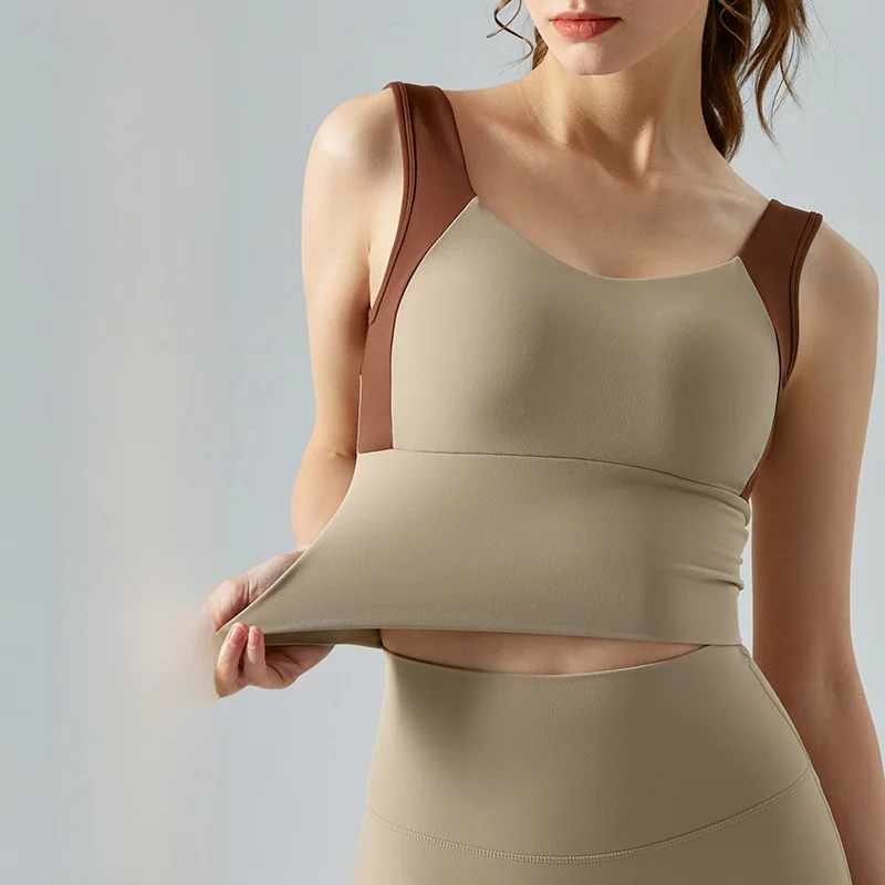 

Женский топ для фитнеса для похудения, спортивное нижнее белье с полуфиксированной чашкой, средней прочности, высокой эластичности, с накладкой на грудь