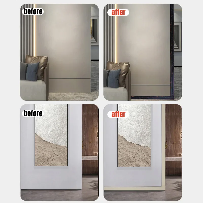 Anti Fouling Thickened Sealing Strip Waterproof Enclosure 3D Self Adhesive Skirting Line Wall Stickers Corner Line Decoration