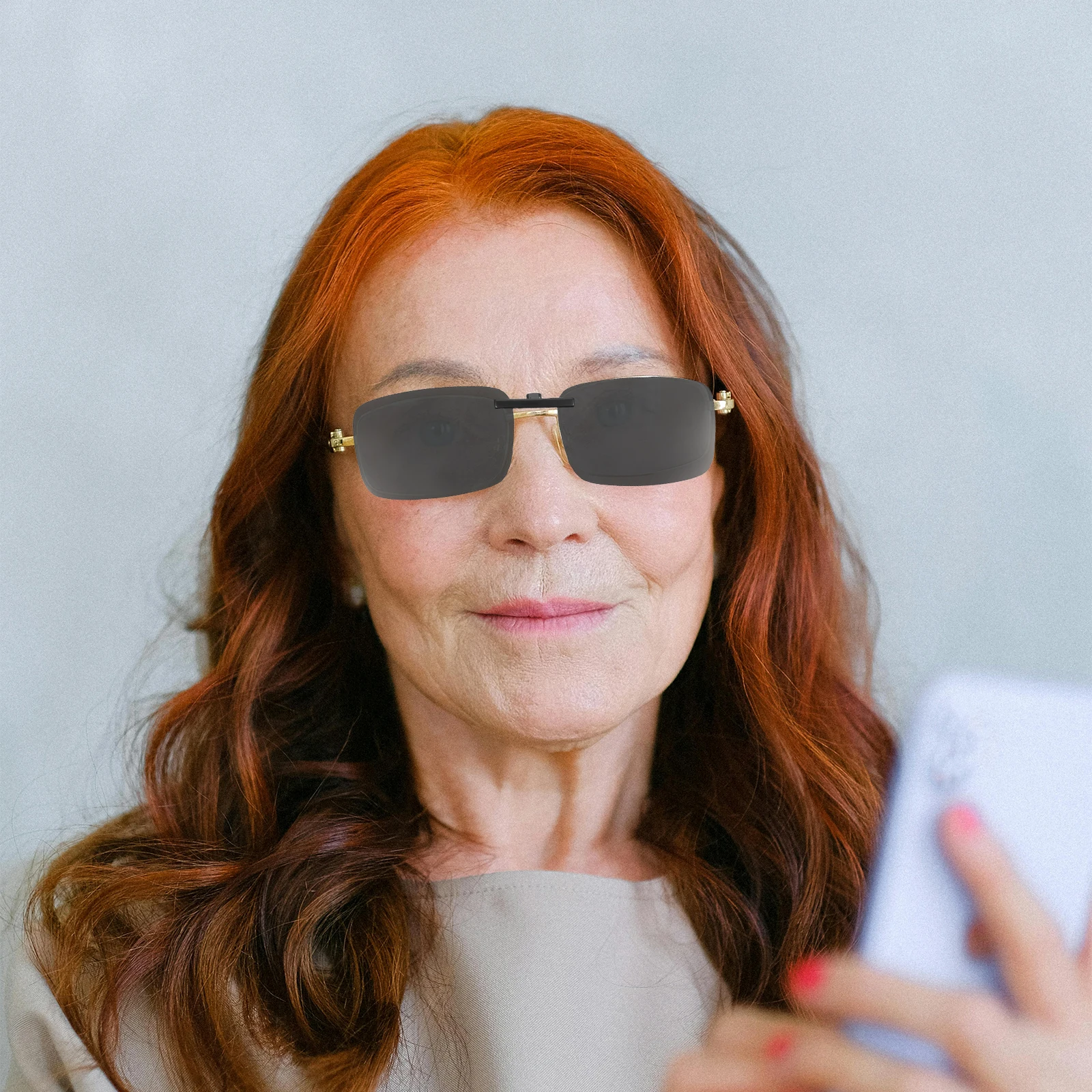 

Polarized Clip-on Sunglasses Silica Gel Sunglass Clips for Glasses Polarized Clip on for Women Men Square Frame Non Prescription