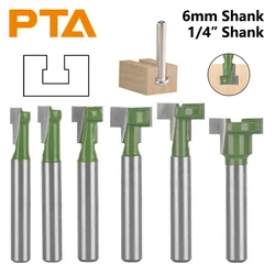 Pta-ウッドフライスカッター,超硬カッター,顔面,キーホールビット,グリーンルータービット,6mm, 6.35mmシャンク