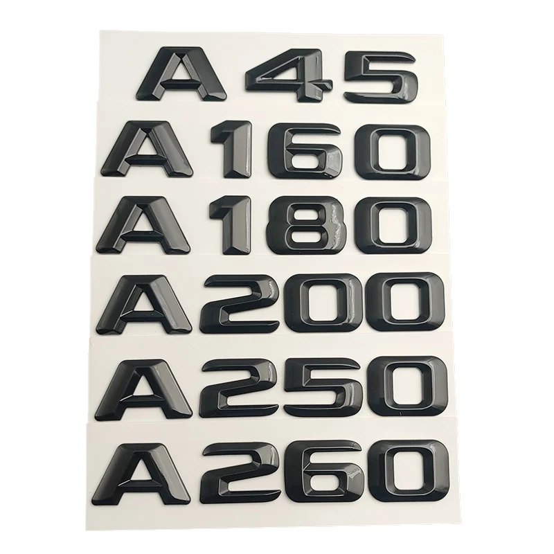 

3d ABS Black Car Letters For Mercedes A45 AMG A160 A180 A200 A220 A250 A260 W176 W177 Emblem Logo Stickers Trunk Accessories