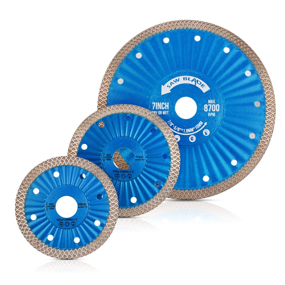 D105-180mm Turbo Tile Blade Porcelain Cutting Disc For Granite Marble Ceramic Tile