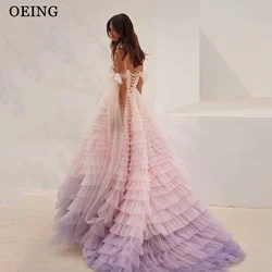 OEING-Gradiente Tule Vestidos de Noite, Elegante Gala Princesa Prom Dress, Vestidos Querida, Vestidos Formais Ocasião