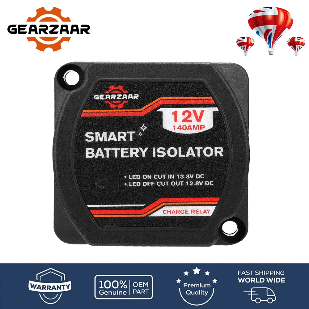 Split Charge Relay VSR 12V 140A 140 AMP 0-727-33 Smart Dual Battery Isolator Portable Power Voltage Sensitive For Camper Car RV