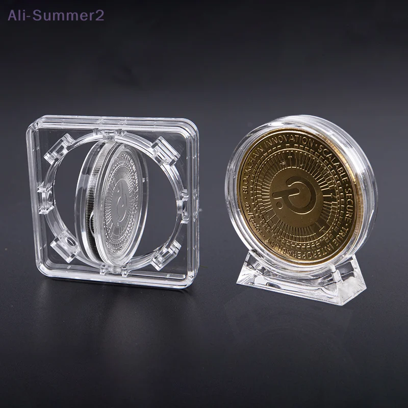 Présentoir de pièces de monnaie en acrylique de 4cm, boîte transparente, boîte de Protection de médaille commémorative