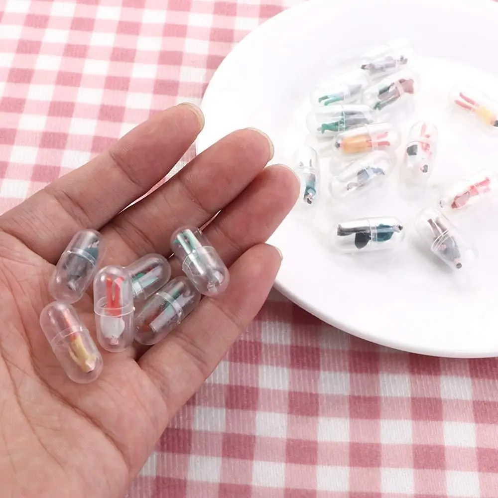 

Bottle Splitters Mini Transparent Capsule Shell Figurines Capsule Villain Plastic Pill Container Capsule Figurines
