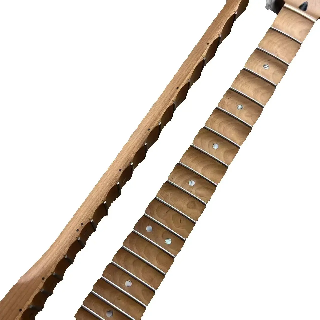 رقبة جيتار كلاسيكية بنمط موجة ST، لوحة أصابع من خشب الورد مع علامات موضع أذن البحر الرائعة، رقبة بديلة #1