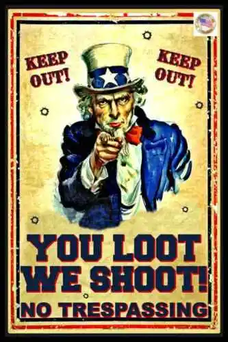 WE SHOOT METAL SIGN USA!NO TRESPASSING KEEP OUT PRIVATE PROPERTY LOOTERS-Aluminum