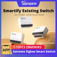 Interruptor Inteligente Zigbee SONOFF ZBMINIR2, Modo de Relé Desconectable, Control de Interruptor Externo, Funciona con eWeLink, Requiere Zigbee Gateway, 1-4 Piezas