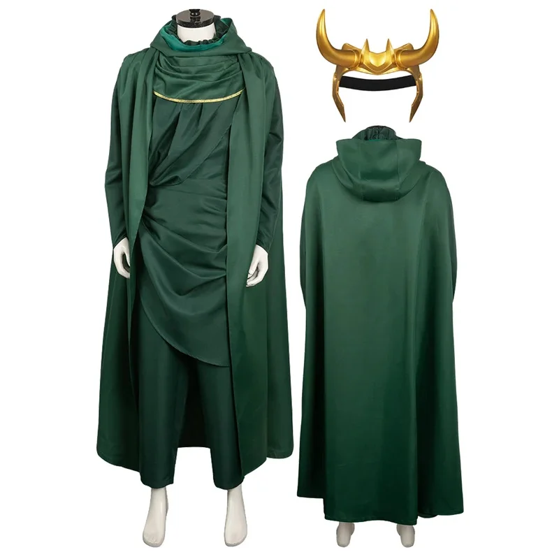 OP01 Локи Косплей 2, костюмы для ролевых игр, зеленый плащ, костюм 2023 TV Super Villain, костюм для взрослых и мужчин, ролевая игра, фантазийное нарядное платье Par6Gd@!