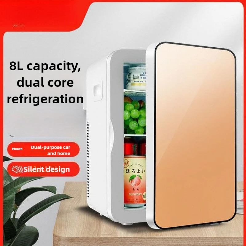 220 فولت ثلاجة صغيرة متعددة الوظائف المحمولة الفريزر البارد سيارة مستحضرات التجميل المنزلية الثلاجة شرب برودة السفر في الهواء الطلق التخييم Beach8L