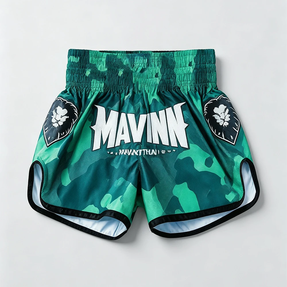 Neue Herren Muay Thai Shorts, Achteckige Käfig-Trainings-Sportshorts, Übergroße Atmungsaktive Schnelltrocknende MMA-Kampf-Nachthosen – Detail 6