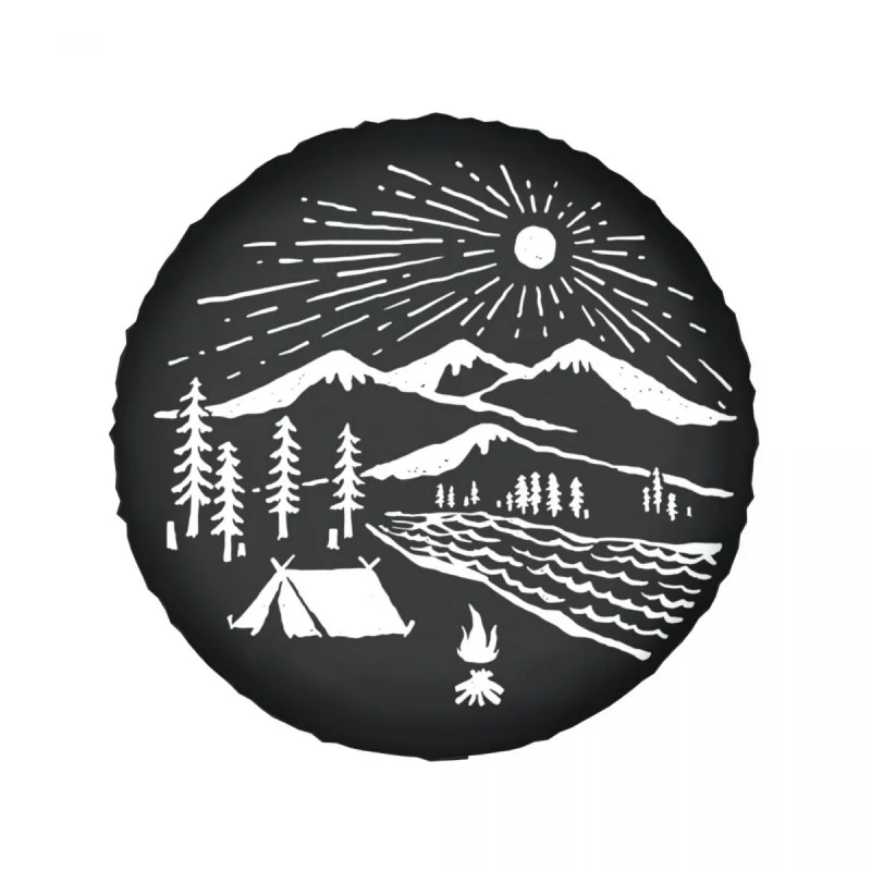 Camping Hiking Adventure Nature Spare Tire Cover Bag Pouch for Jeep Hummer Travel Hiking Car Wheel Covers