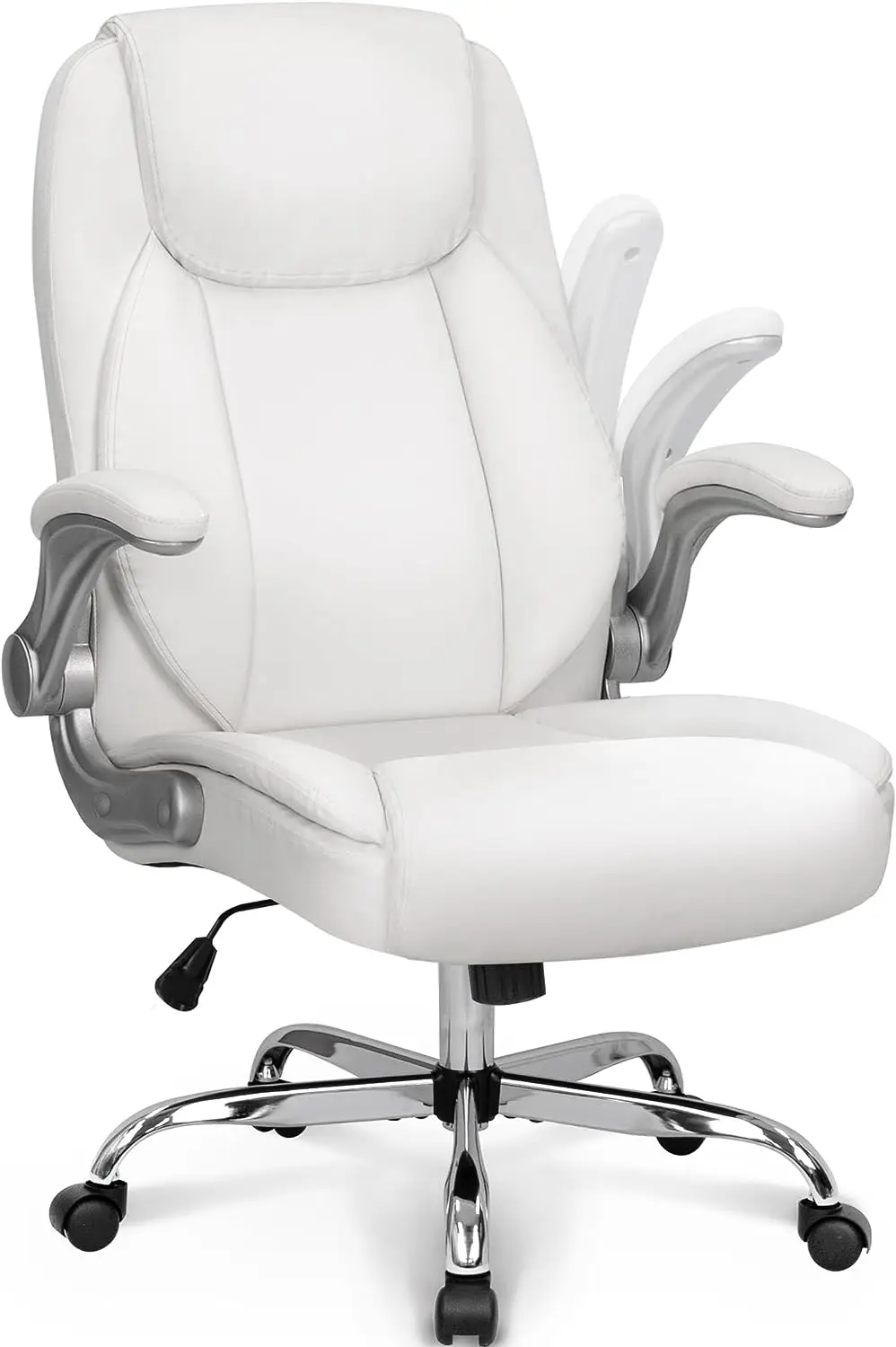 

Ergonomic office chair PU leather executive chair with soft cushion, flipping armrest, computer chair