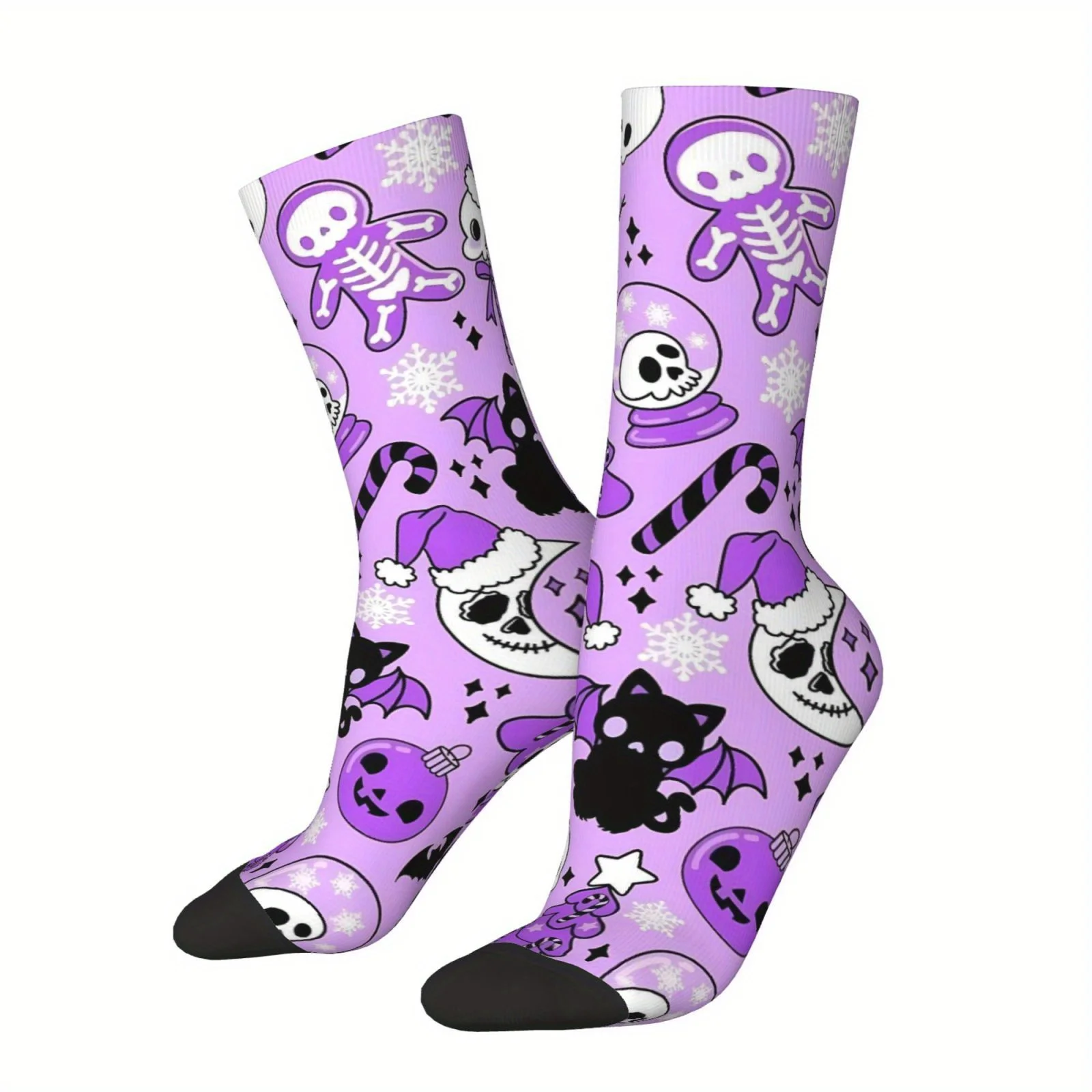 

Уличные носки унисекс с принтом черепа на Хэллоуин, длиной до середины икры для любителей спорта, можно стирать в машине и дышащий комфорт