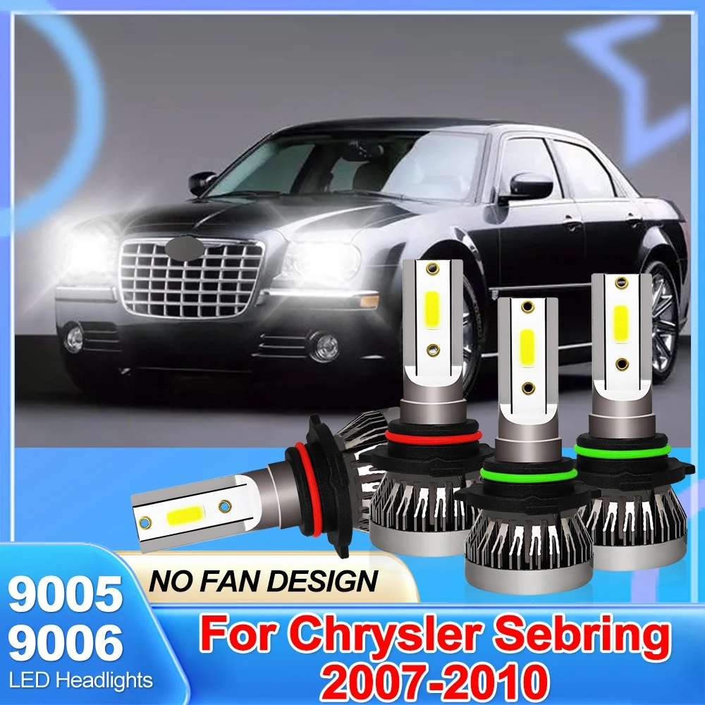 

For Chrysler Sebring 2007 2008 2009 2010 9005 HB3 9006 HB4 LED Headlight Bulbs Kit NO FAN Design High Quality Front Headlights