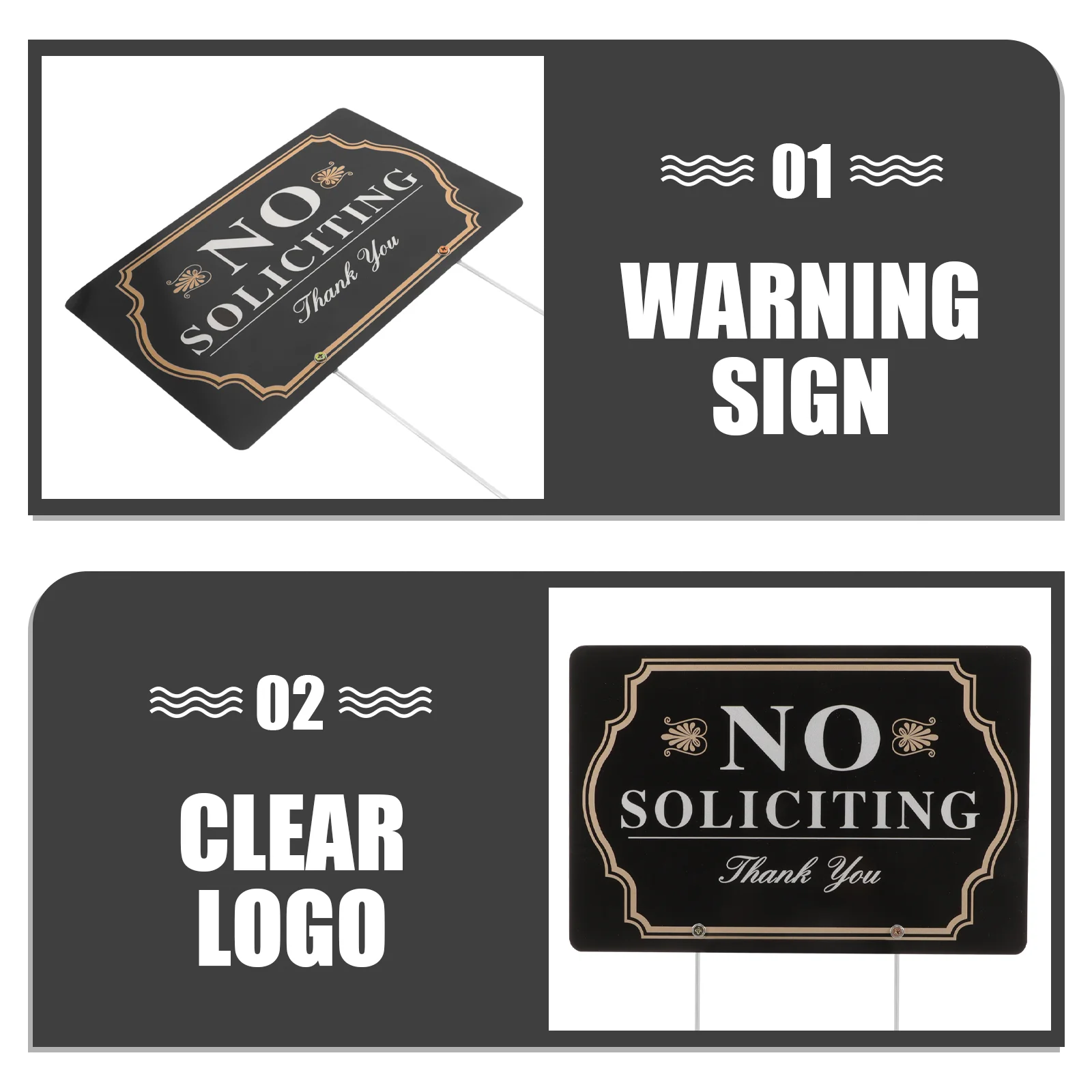 No Soliciting Sign Yard Stake House Home Signs for Solicitors Front Trespassing