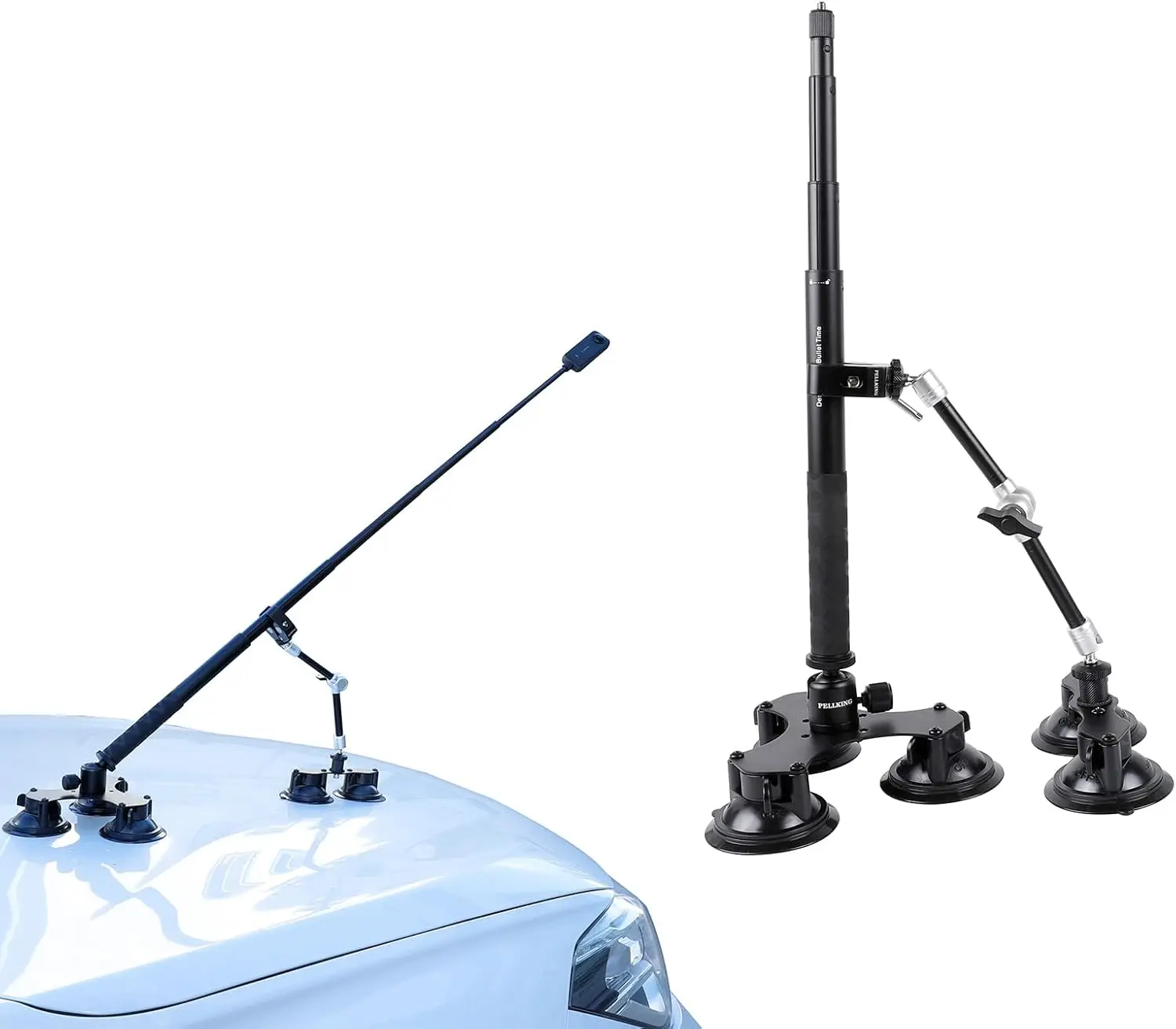

4-in-1 Suction Mount Kit with 114cm Selfie Stick for Action Cameras, Compatible with Insta360 and GoPro