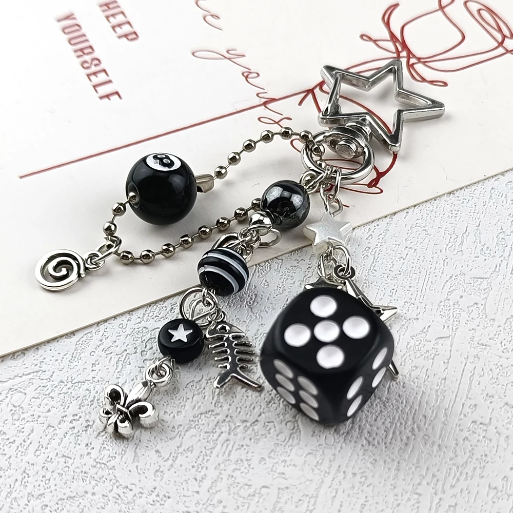 Gothic Dice Keychain for Edgy Fashion Lovers