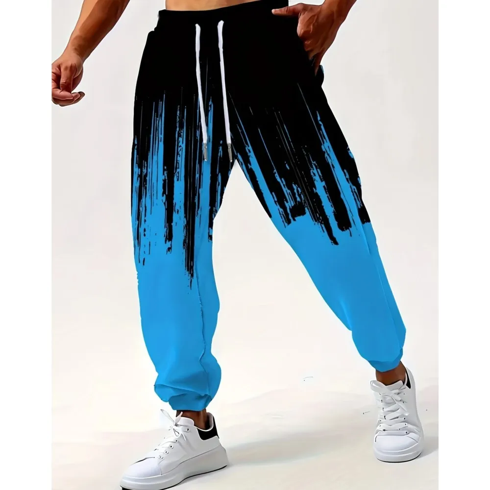 

Color Block Printed 3D Print Men's Side Pockets Elastic Drawstring Sweatpants Joggers Pants Casual Trousers Street Fall Winter