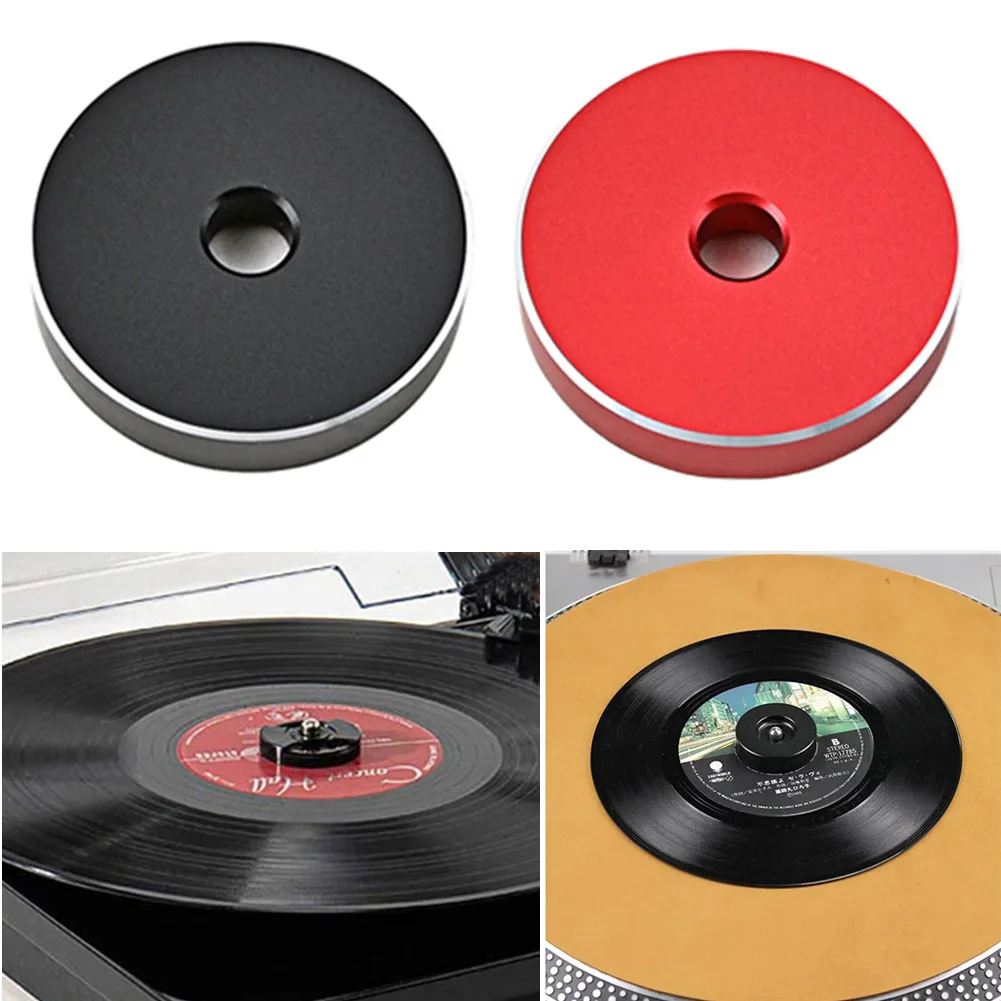 Hot Sale 45 RPM Turntable Adapter Solid Aluminum Black Red Vinyl Turntable Center Adapter 7 inch EP Record Turntable Phonograph