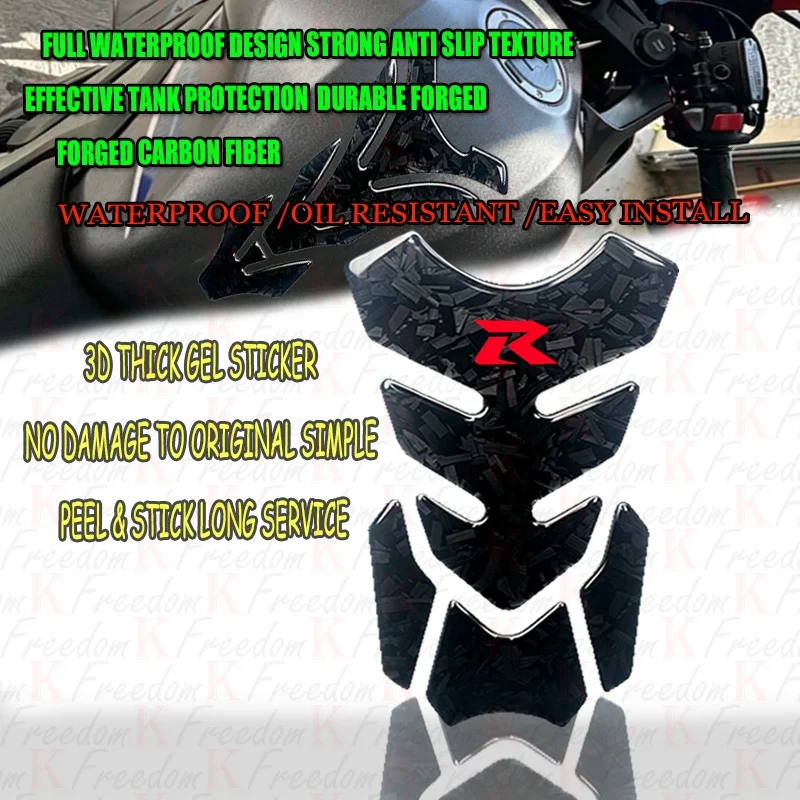3D Gel Dome High Gloss Surface Forged Carbon Fiber Wear Resistant For GSXR GSX-R 600 750 1000 K3 K4 K5 K6 K7 K8 K9 L17