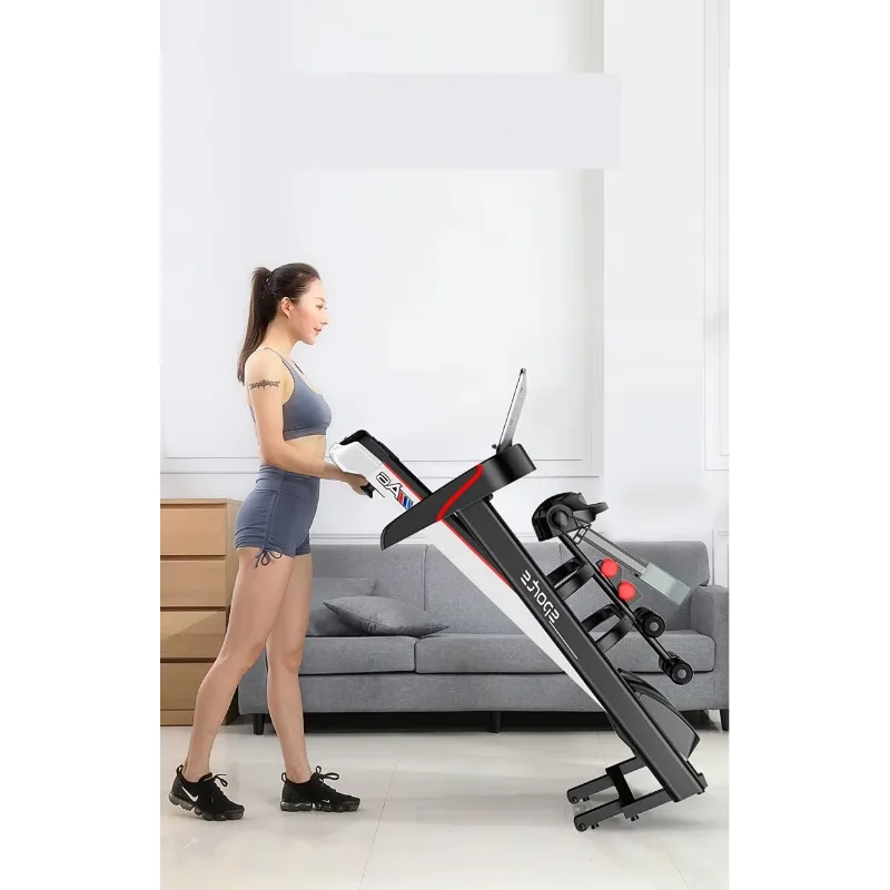 The New Home Treadmill Weight Loss Can Massage Electric Walker Full Folding Mini Fitness Equipment Exercise Machine Black Unisex