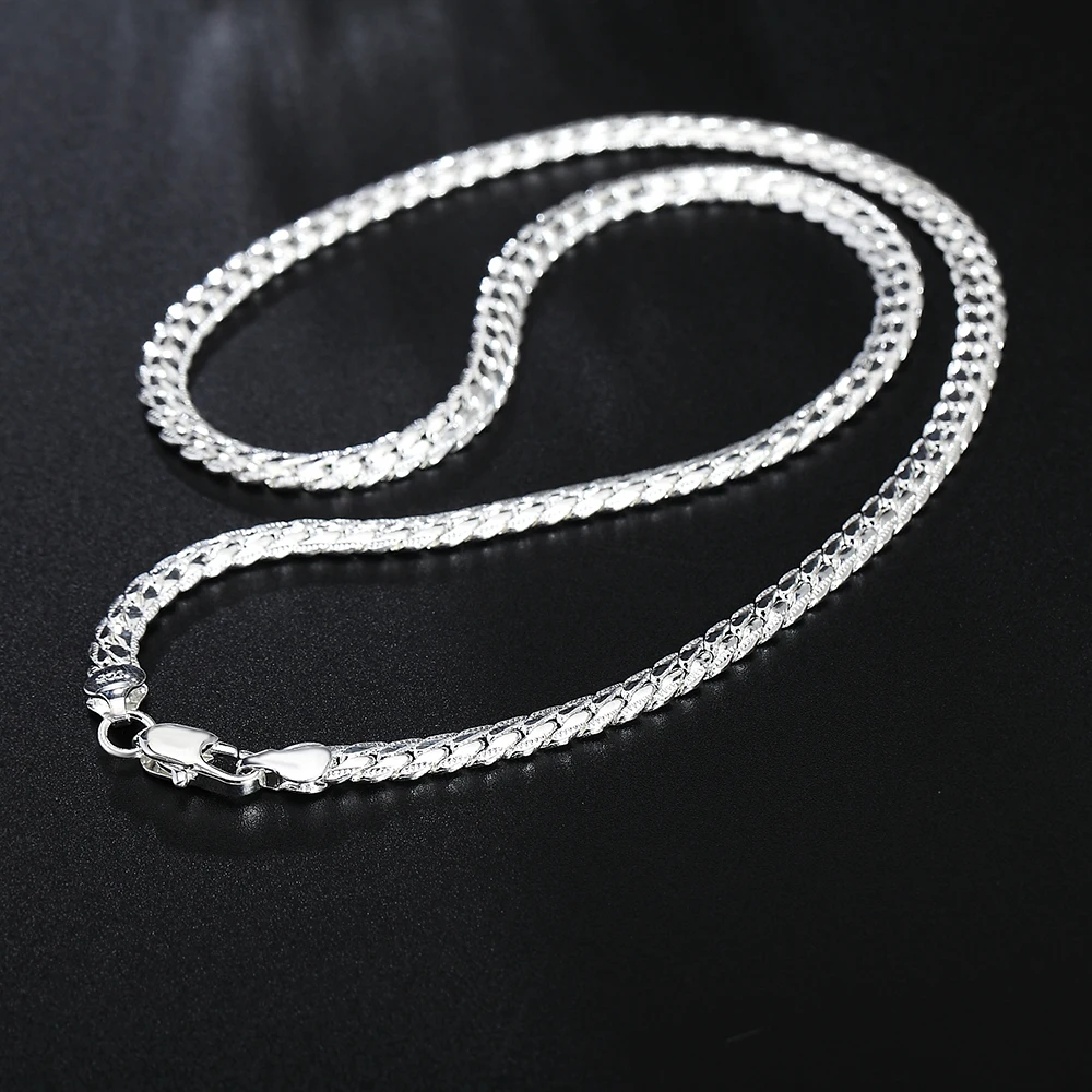 20-60cm 925 Silver color luxury brand design noble Necklace Chain For Woman Men Fashion Wedding Engagement Jewelry