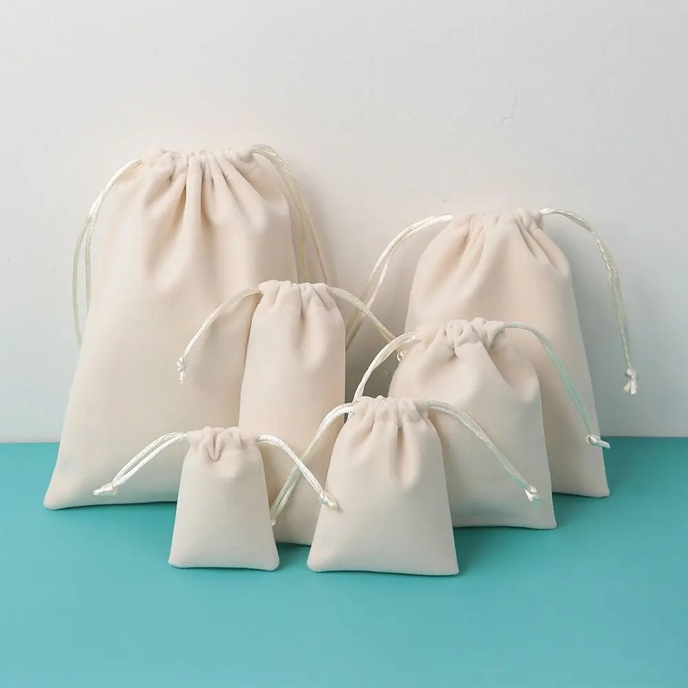 Multi Colors Storage Velvet Bags New Small Drawstring Bag Velvet Packaging Pouches Wedding