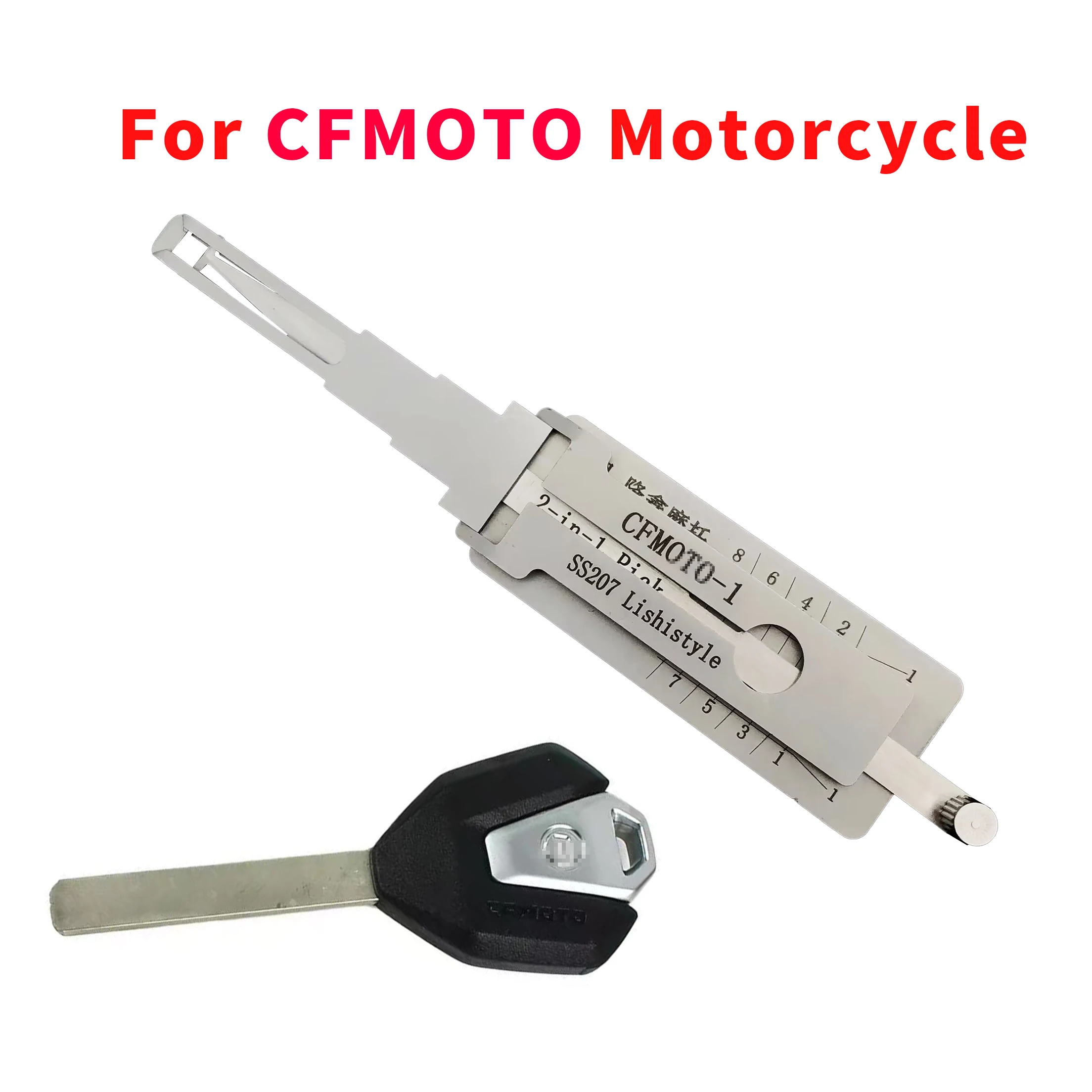 For CFMOTO SS207 Lishi 2-in-1 Style For CFMOTO Motorcycle Decoder Lock Pick Tool losmiths tool Key words Copy tool