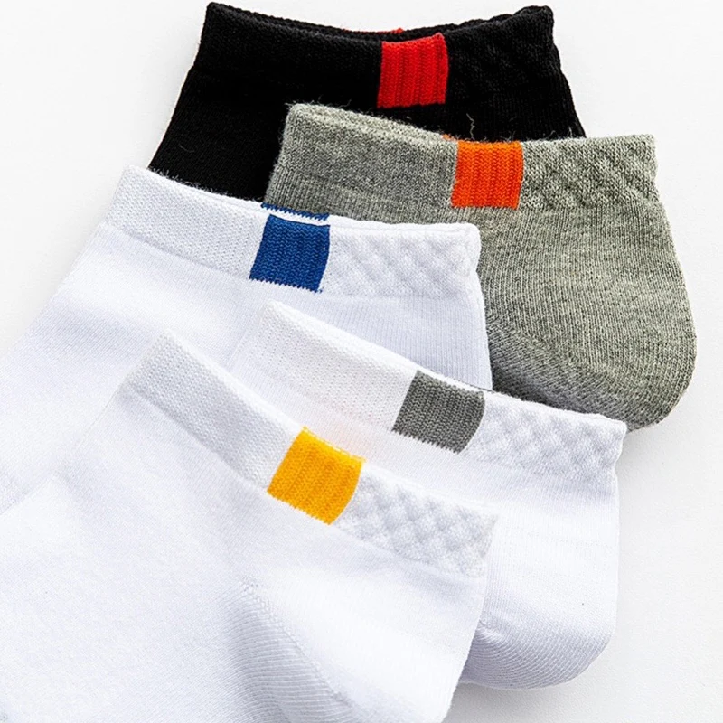 5pairs/lot Summer Men Cotton Short Socks Fashion Breathable Boat Socks Comfortable Casual Socks Male Sweat-absorbing Tube Sock