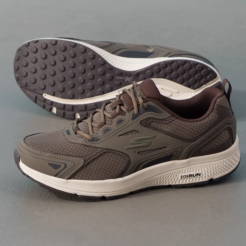 Skechers Calçados esportivos masculinos Gorun Mesh, sapatos casuais respiráveis, calçados leves com amortecimento para corrida 220034-Brn