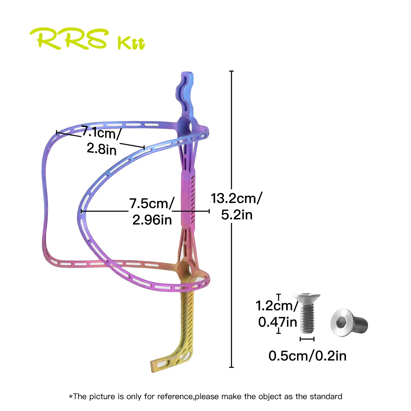 

RRSKIT Bicycle Enhanced 3D Printed Titanium Alloy Water Bottle Cage With Screws Super Light MTB Road Bicycle Water Bottle Holder