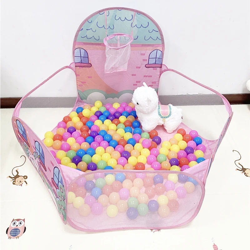 120cm Foldable Children Ball Pool Tent Shootable Ball Pit Play Tent Easy Clean Durable Parent-Child Interaction for Kids Gifts