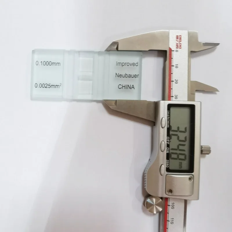 0.10mm 1/400mm Neubauer Improved Bright-Line Cell Counting Chamber Hemocytometer 75x33x4.8mm Microscope
