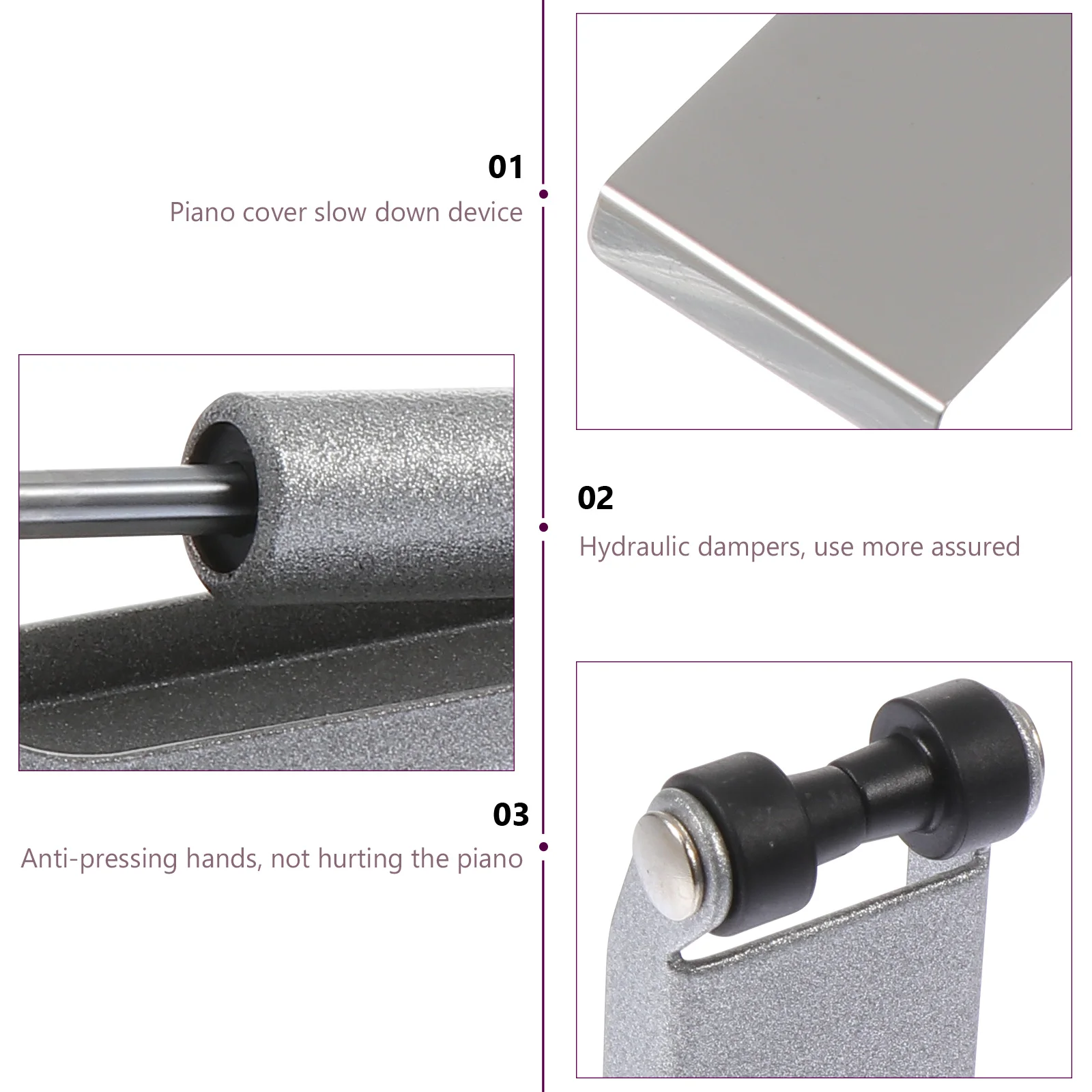 

1 pc Piano Slow Fall Device Hydraulic Pressure Fallboard Decelerator Piano Cover Buffer Finger Protection Keyboard Accessory