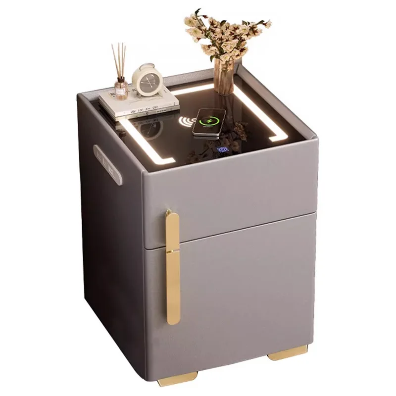 Smart bedside table safe integrated household bedroom multi-function safe