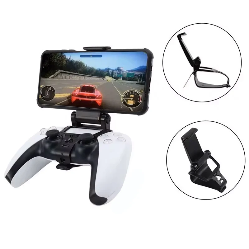 Untuk Pengontrol PS5 Gamepad Dudukan Ponsel Pegangan Pintar Braket Dudukan Cocok untuk Aksesori PS5 dengan Lebar Dapat Disesuaikan