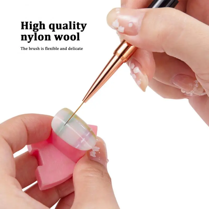 Double-Ended Acrylic Nail Art Brushes Liner Detail Thin Brushes Nail Drawing Pen 3D Nail Art Decorations at Home Manicure