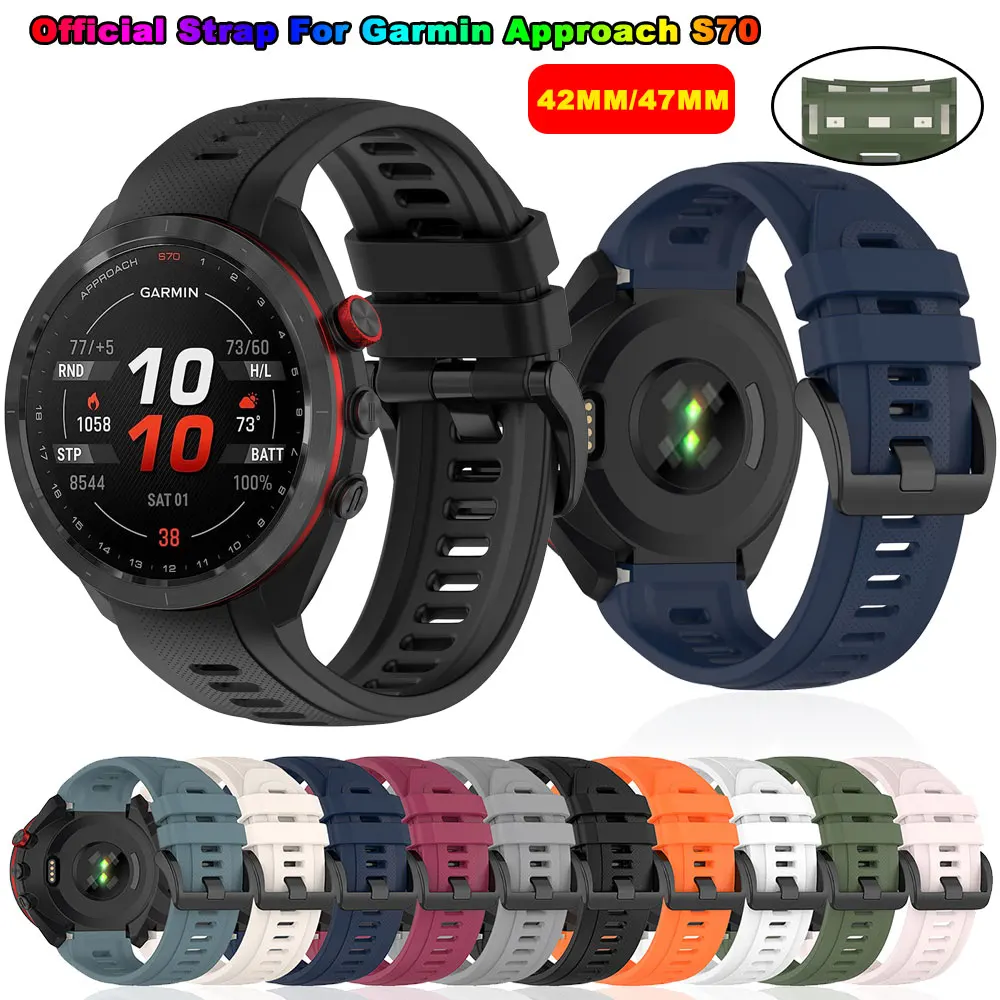 Silicone Watchband For Garmin Approach S70 47mm 42mm Smart Watch Band for Garmin Approach S70 Sports Wrist Strap Bracelet