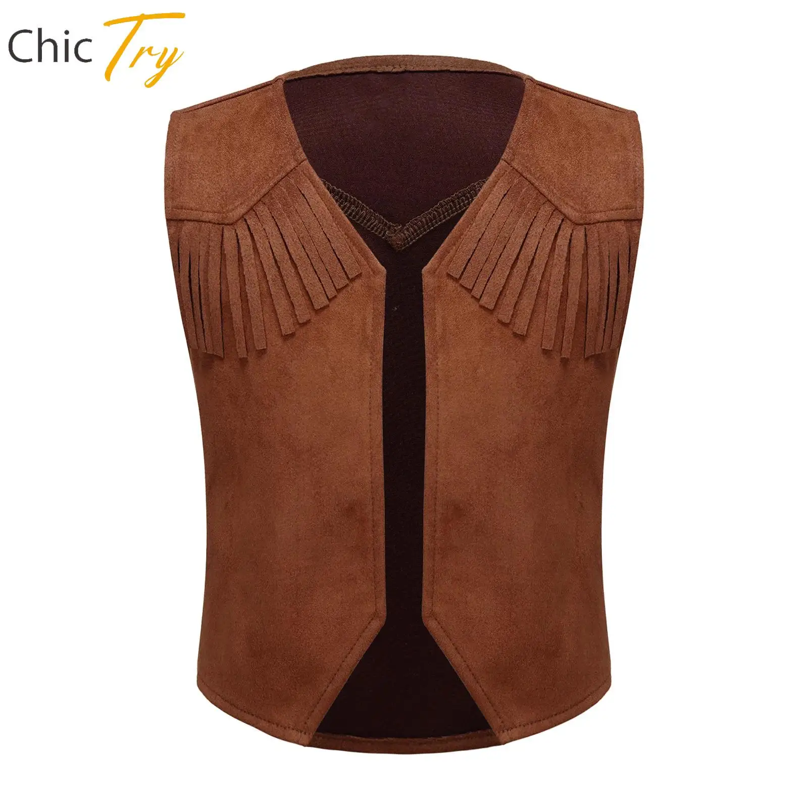 

Festival Western Cowboy Costumes for Kids Boys Autumn And Winter Retro New Short Slim Waistcoat Stage Cosplay Costume Jeans Wear