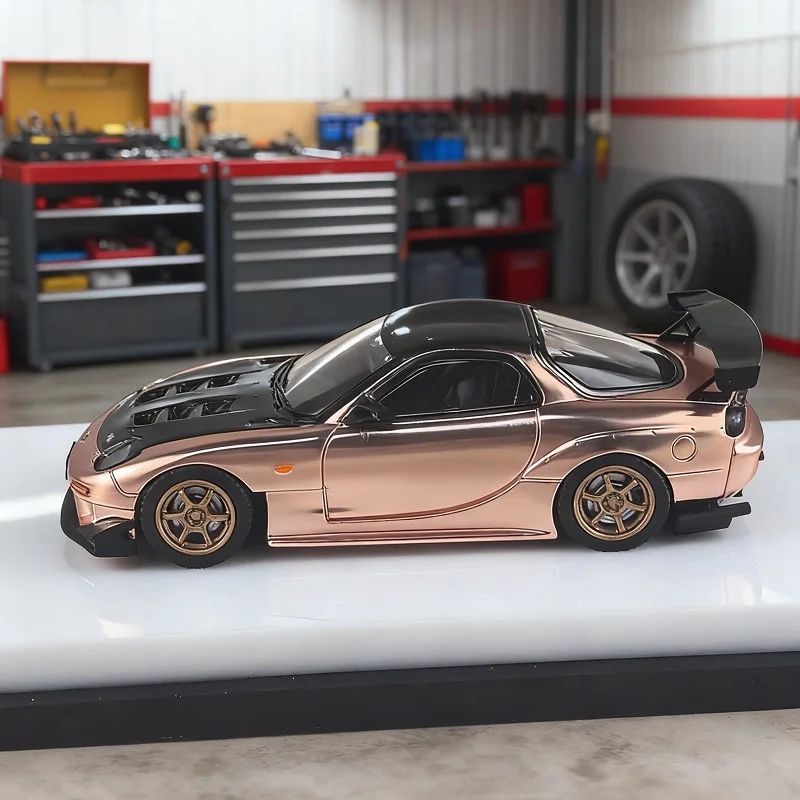 In stock1:64 RX-7 FD3S electroplated color alloy die-cast miniature simulation car model,creative decorative item,festival gift