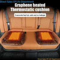 2026 new 1pc Graphene Car Heating Cushion, Winter Plush Seat Pad - 12V Universal Vehicle-Mounted Warm USB Electric Single Pad
