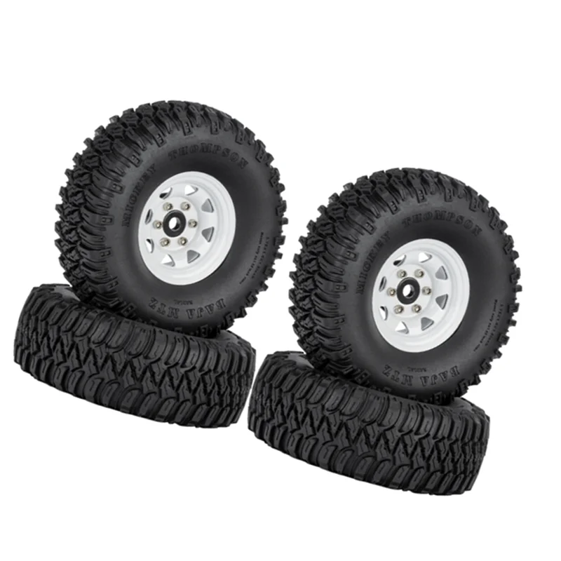 

DELAM-4PCS 1.55 Metal Beadlock Wheel Rims Tires Set For 1/10 RC Crawler Car Axial Yeti Jr RC4WD D90 TF2 Tamiya CC01 LC70 MST