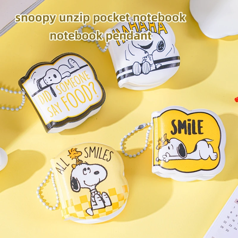 Cartoon Snoopy Decompression Pocket Notebook Pinch Pen Bag School Bag Pendant Portable Notepad Cute Creative Little Hand Ledger