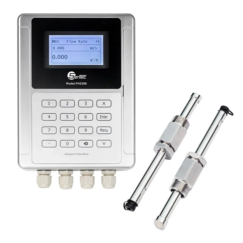 SENTEC FHS300  wall mounted ultrasonic flow meter 4-20ma output insertion high accuracy digital ultrasonic flow meter