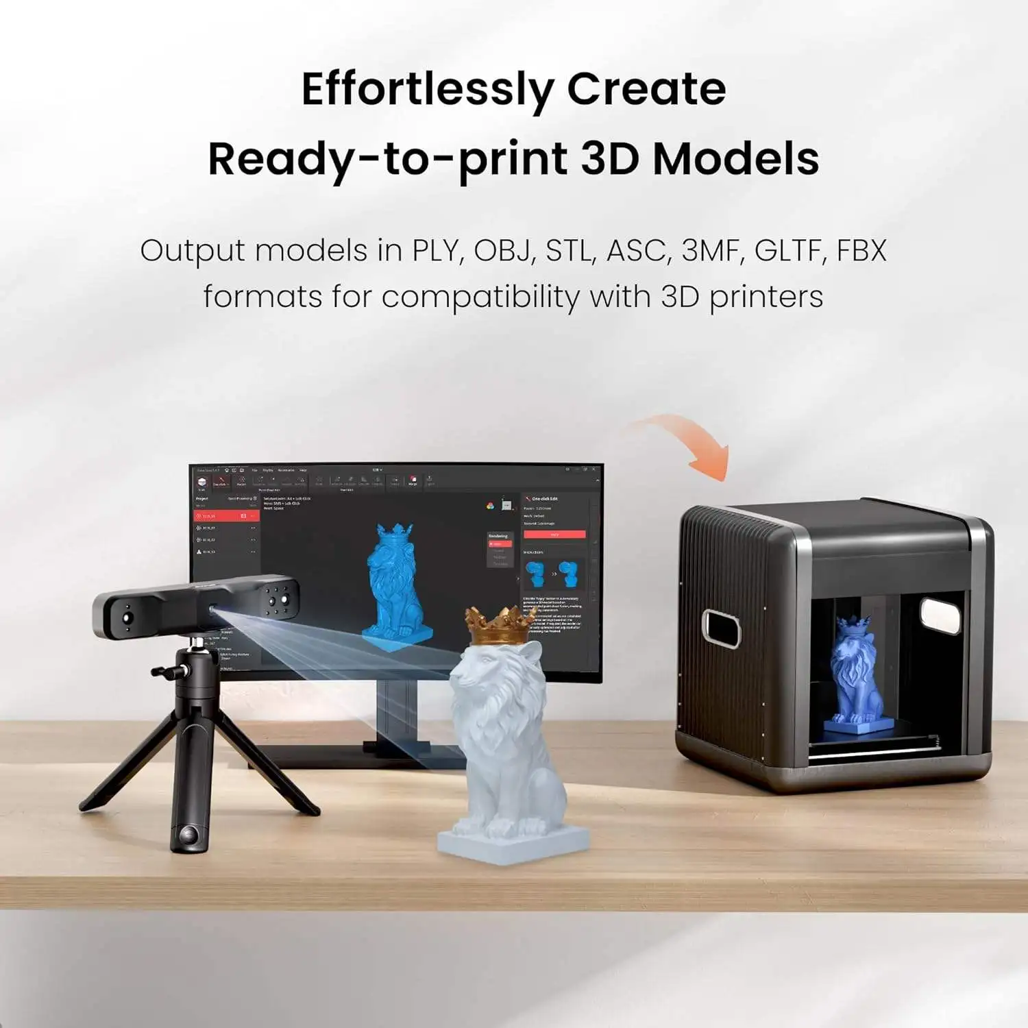 

Revopoint Range 2 3D Scanner 3D Printer Full Color Handheld Model Scanner for Body Face Large Objects Compatible